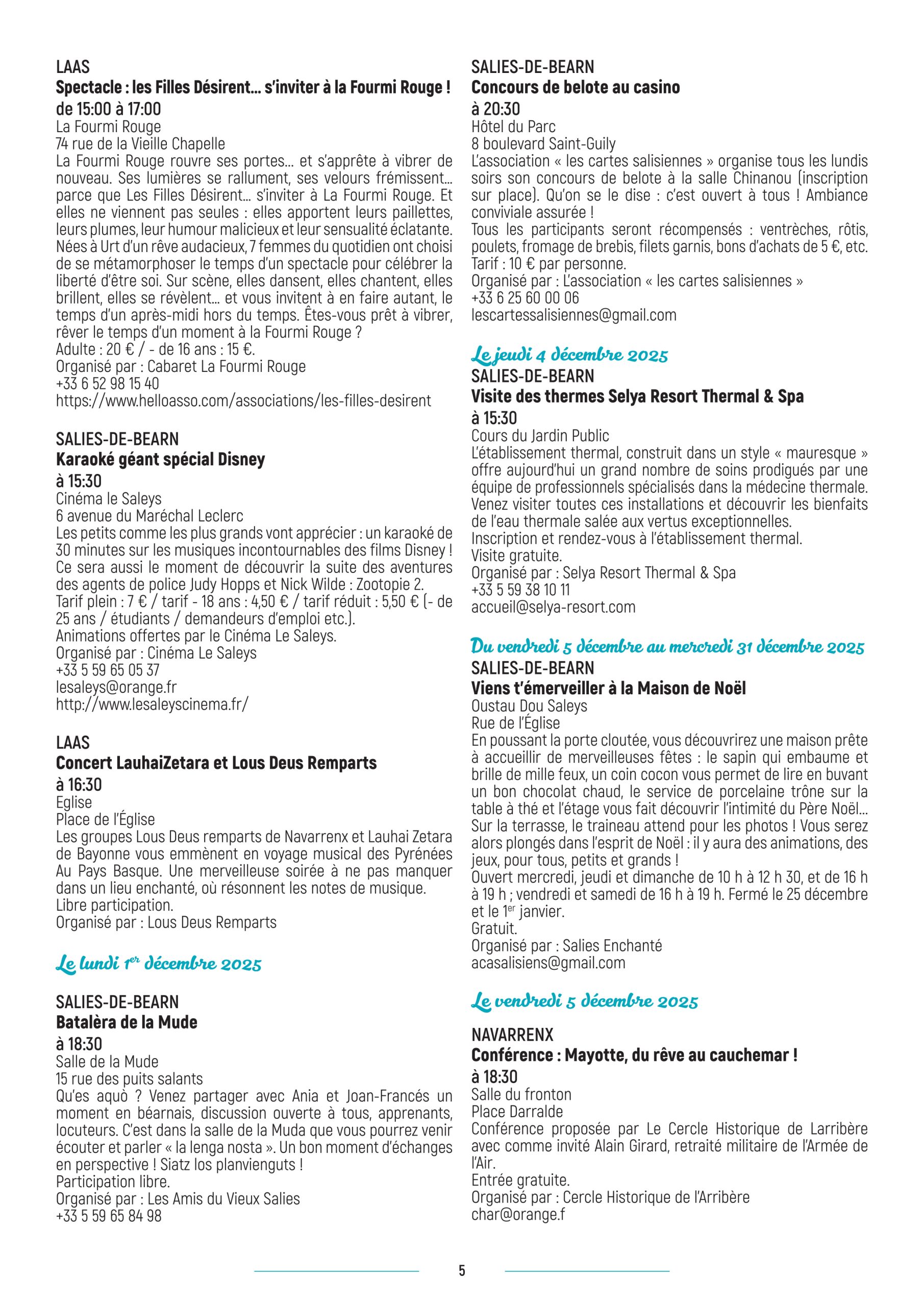 5 Salies Thermes Agenda-animations curiste appartement location-du-22-11-25-au-07-12-25