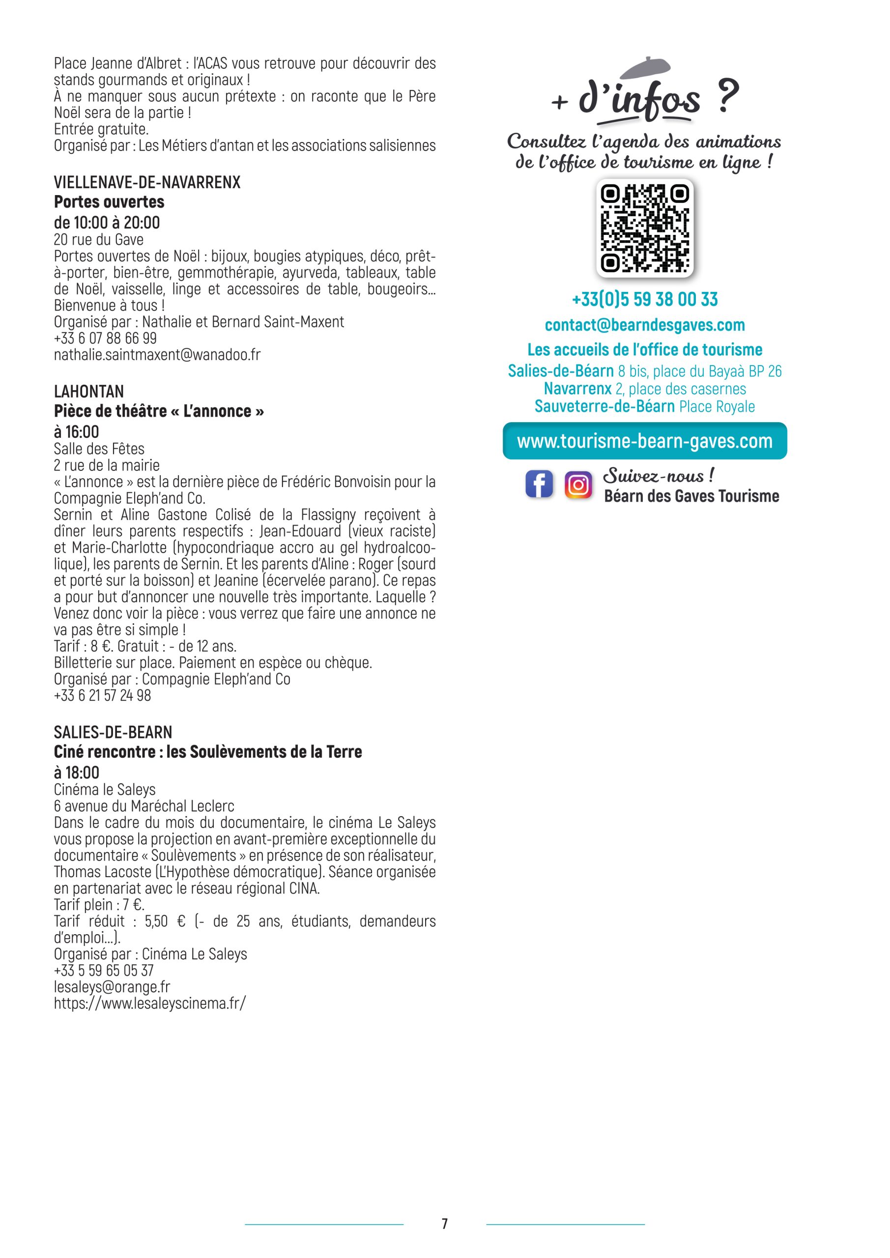 7 Salies Thermes Agenda-animations curiste appartement location-du-22-11-25-au-07-12-25