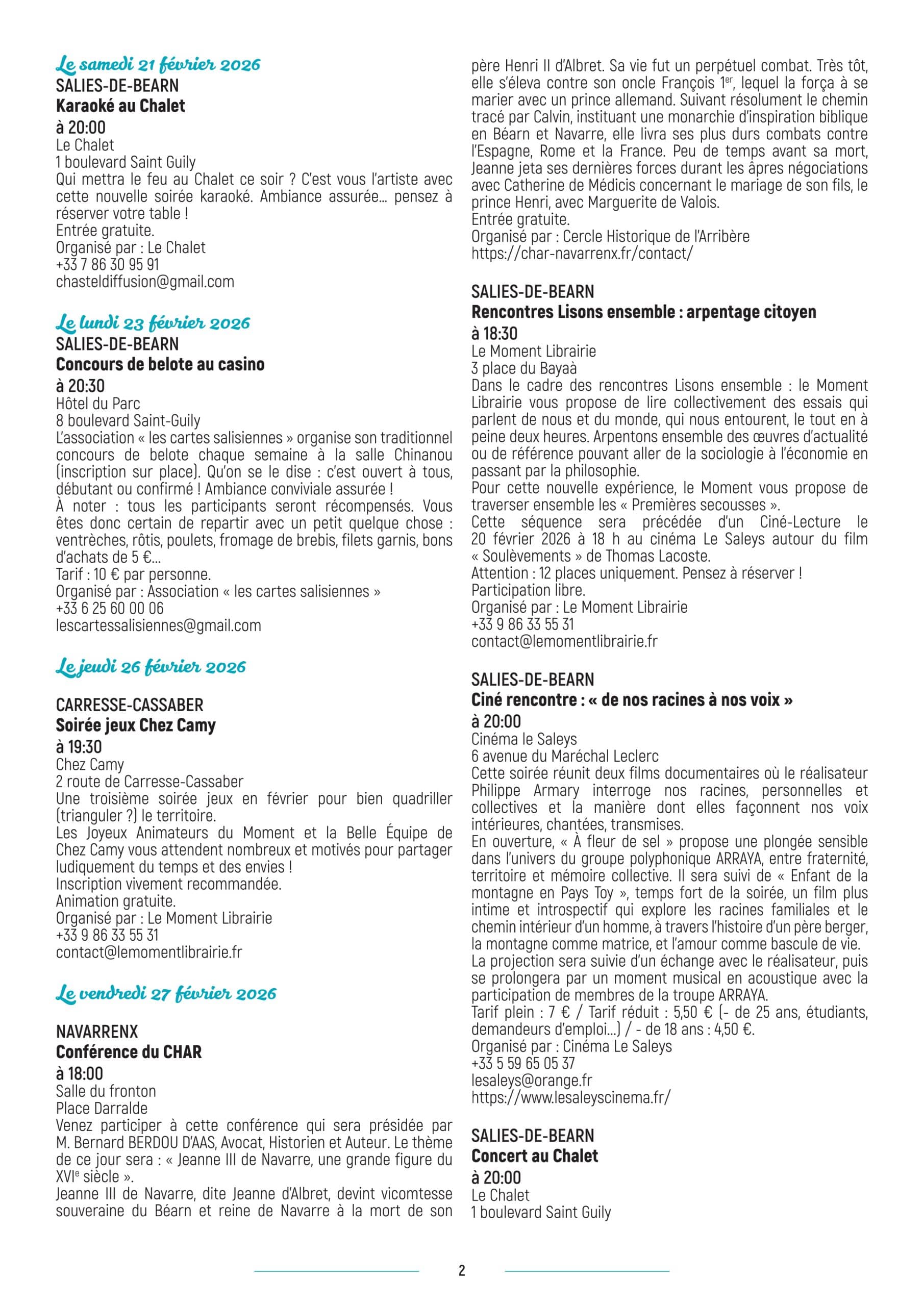02 Salies de bearn thermes Agenda-animations-21-02-26-au-08-03-26 pour curiste